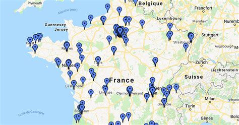 Carte de localisation des agences immobilières en France