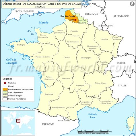 Carte de localisation du Pas-de-Calais