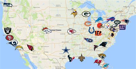 Carte des équipes de la NFL