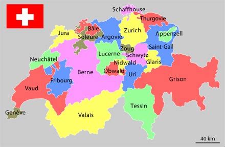 Carte des Cantons Suisses