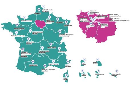 Carte des PEPITE en France