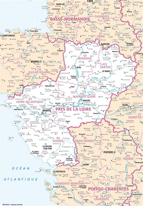 Carte des Pays de la Loire