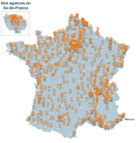 Carte des agences AB Courtage en France