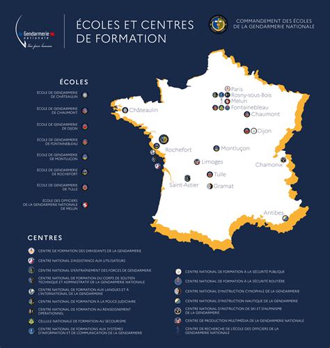 Carte des centres de formation
