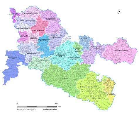 Carte des communes de Rives de Moselle