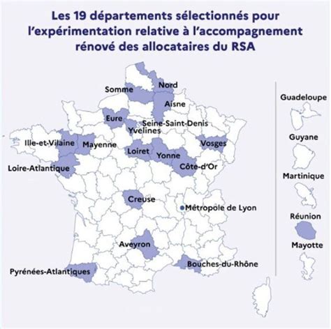 Carte des départements expérimentant la recentralisation du RSA