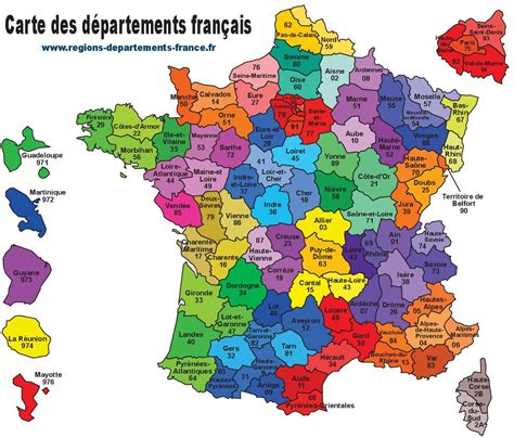 Carte des départements français