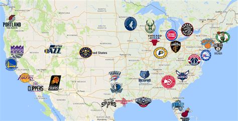 Carte des franchises NBA