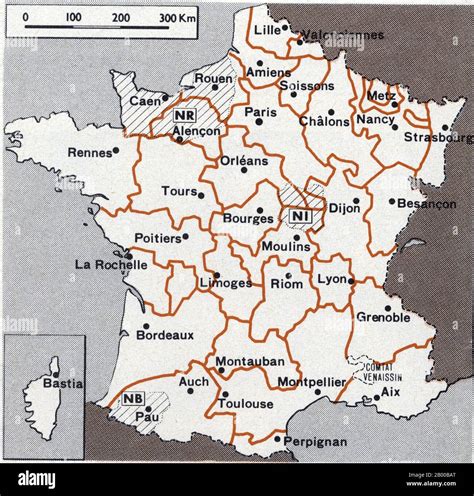 Carte des généralités et intendances de France