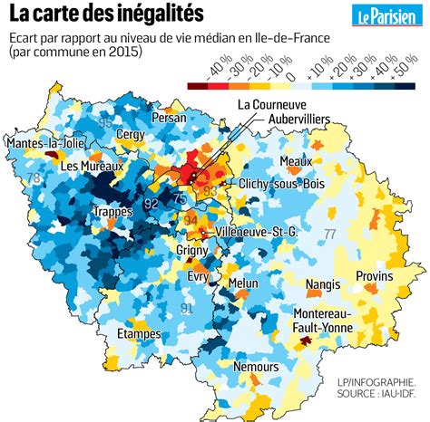 Carte des inégalités en France