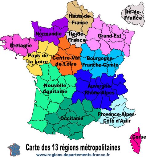 Carte des nouvelles régions