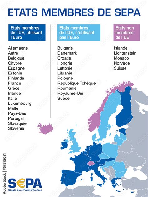 Carte des pays SEPA