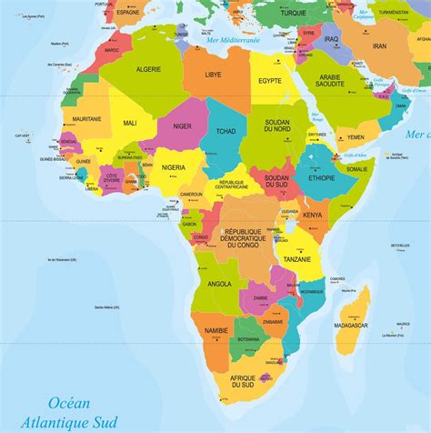 Carte des pays africains
