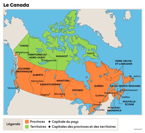 Carte des provinces et territoires canadiens