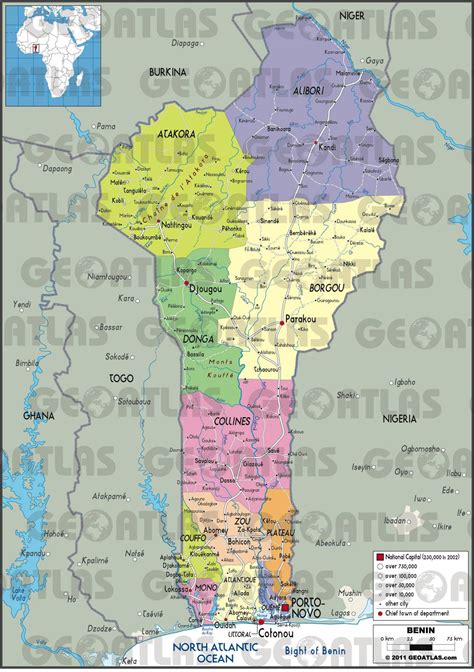 Carte des régions du Bénin