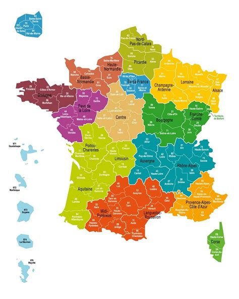 Carte des régions du Sud-Ouest de la France