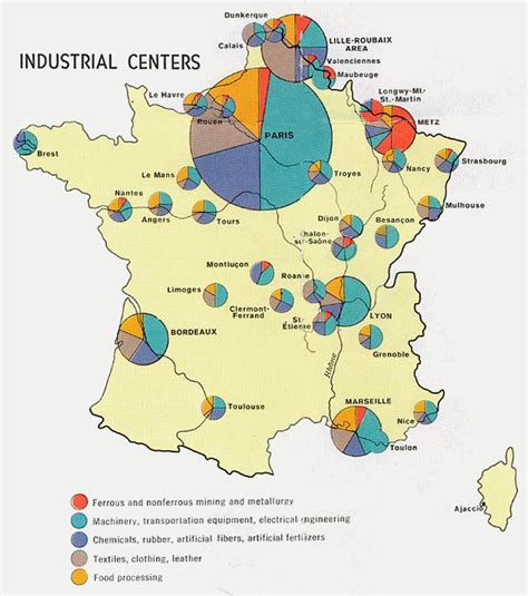 Carte des régions industrielles en France