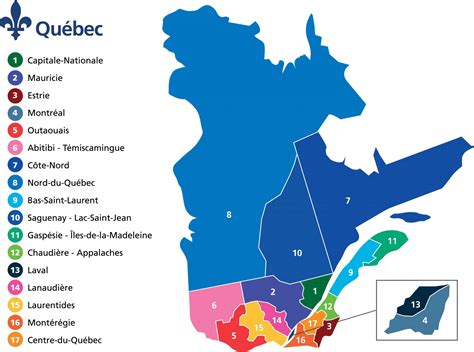 Carte des régions minières du Québec