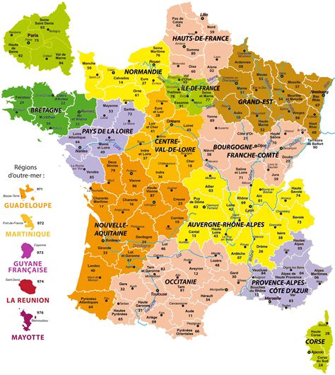 Carte des régions urbaines en France