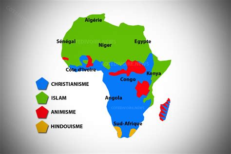 Carte des religions en Afrique