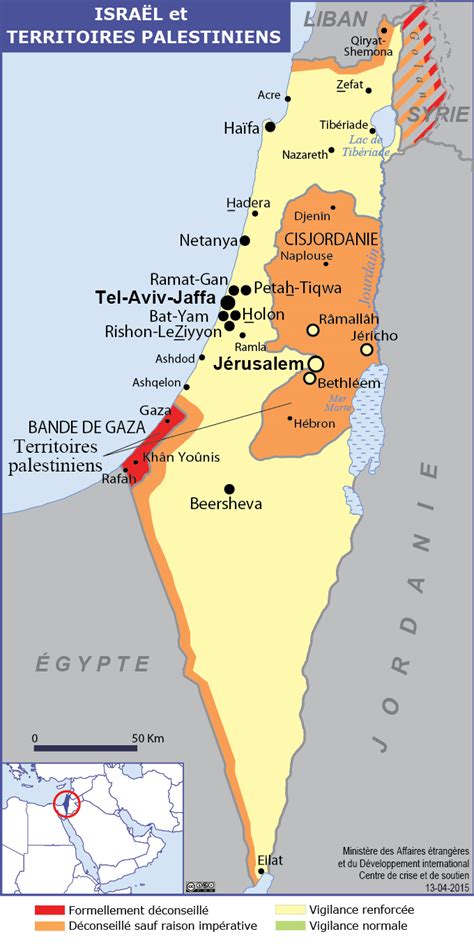 Carte des territoires palestiniens