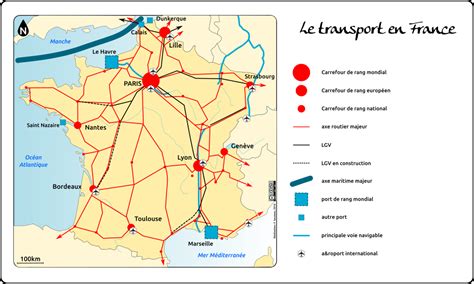 Carte des transports routiers en France