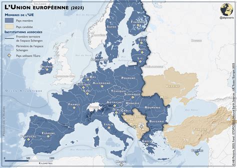 Carte des zones de TVA de l'Union Européenne
