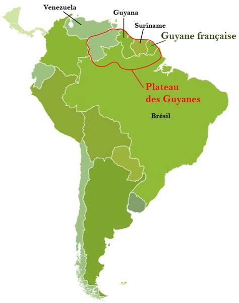 Carte du Plateau des Guyanes