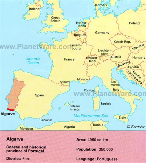 Carte du Portugal en Europe