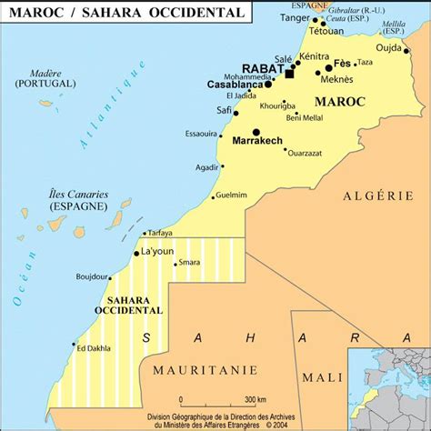 Carte du Sahara Occidental revendiqué