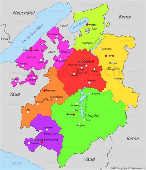 Carte du canton de Fribourg