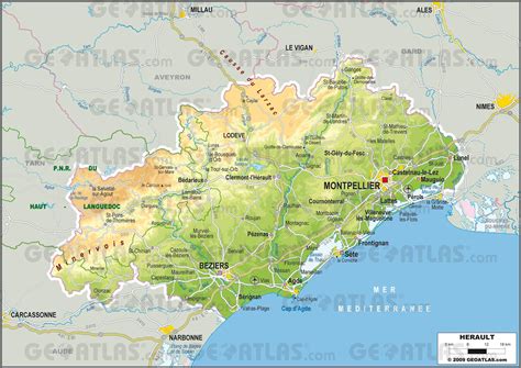 Carte du département de l'Hérault