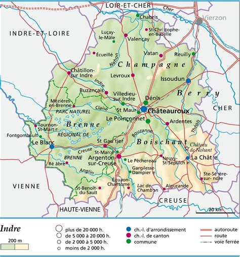 Carte du département de l'Indre