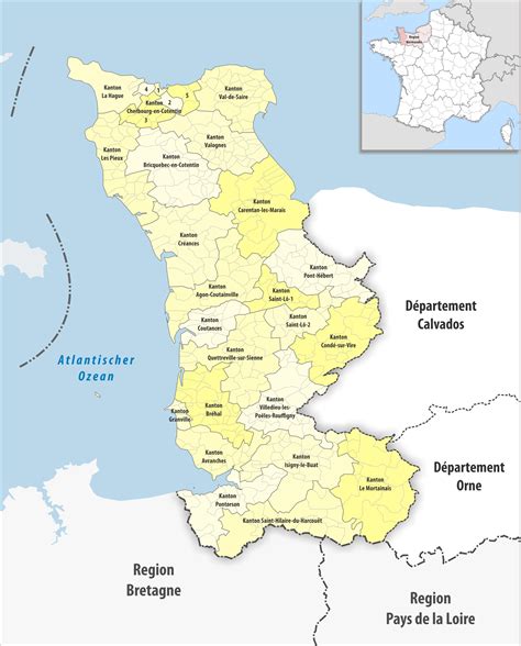 Carte du département de la Manche