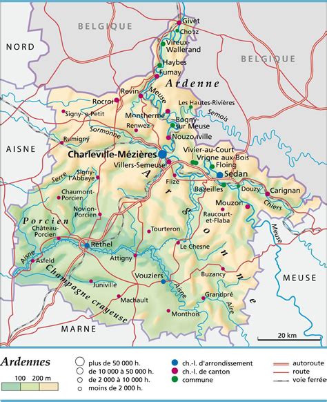 Carte du département des Ardennes