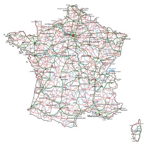 Carte du réseau autoroutier français