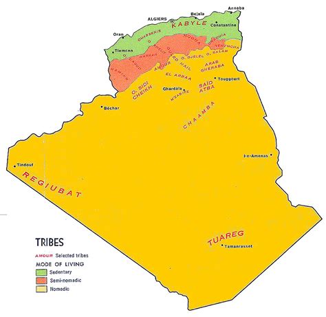 Carte ethnique de l'Algérie