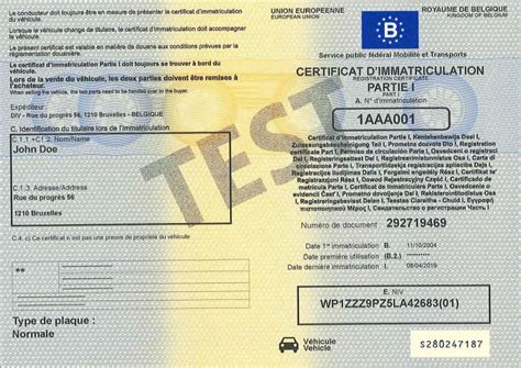 Carte grise Belgique