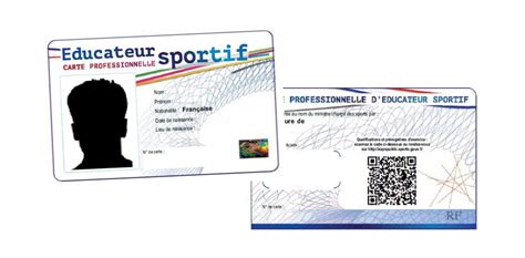 Carte professionnelle éducateur sportif