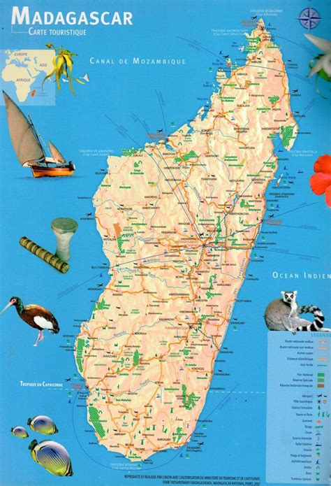 Carte touristique de Madagascar