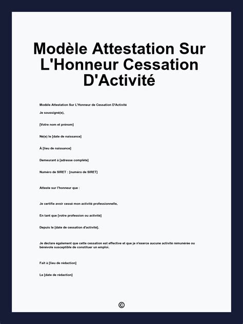 Cessation d'activité