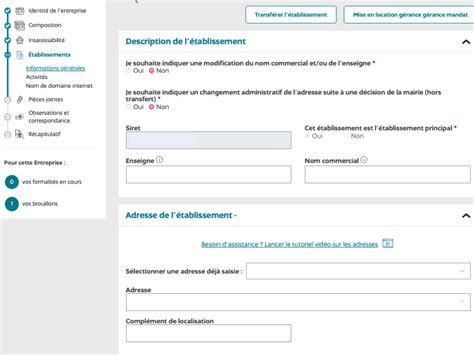 Changement adresse auto entrepreneur