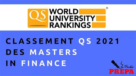 Classement QS Masters Finance