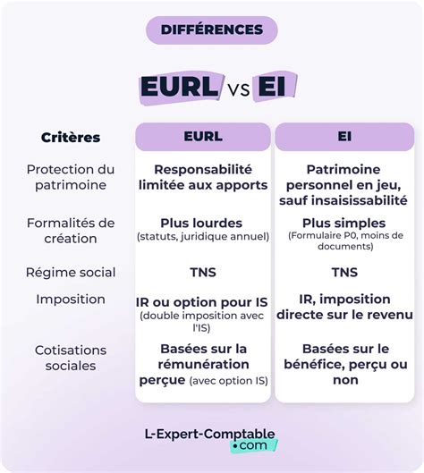 Comparaison EI et Auto-Entreprise