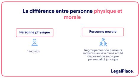 Comparaison personne physique et morale