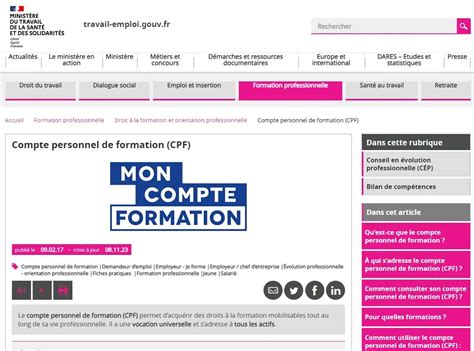 Compte Professionnel de Formation (CPF)