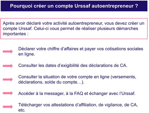 Compte URSSAF auto-entrepreneur