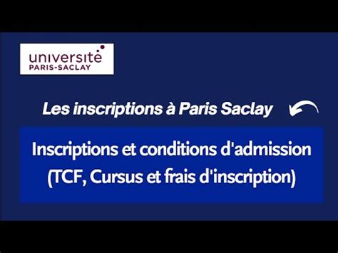 Conditions d'admission et inscriptions
