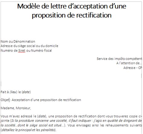 Contestation Proposition de Rectification