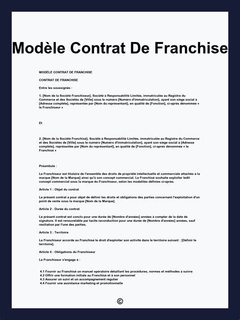 Contrat de Franchise